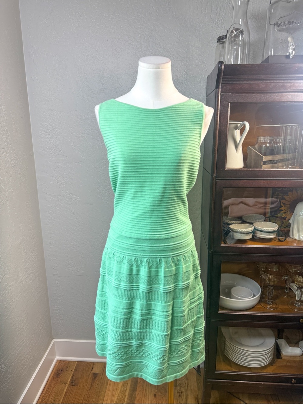 Lauren Ralph Lauren Mint Green Sleeveless Sweater Dress Knit Lined Size S